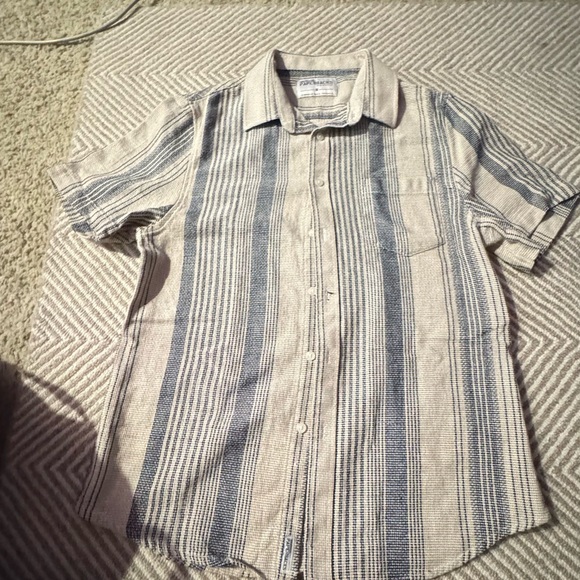 Original Paperbacks Other - Original Paperbacks Beige and Blue Striped Shirt